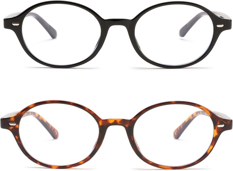 FEISEDY Vintage Oval Blue Light Glasses for Women Men Stylish Lightweight 90s Eyeglasses Fake Nerd Y2k Eyewear Frame B0242 - Image 1